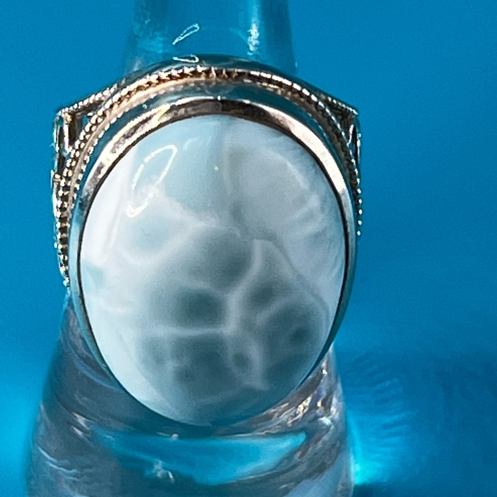 Sterling Silver Bold Larimar Ring